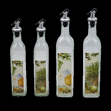 ΓΥΑΛΙΝΟ ΔΟΧΕΙΟ ΛΑΔΙΟΥ ΜΕ ΣΧΕΔΙΟ 750ML