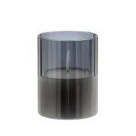 ΚΕΡΙ LED ΜΕ ΡΕΑΛΙΣΤΙΚΗ 3D ΦΛΟΓΑ FL7515 ΣΕ ΓΥΑΛΙ ΧΡΩΜΑ SMOKY 8X8X15ΕΚ