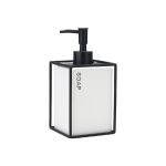 ΑΝΤΛΙΑ ΣΑΠΟΥΝΙΟΥ CAGE 450ML ΚΕΡΑΜΙΚΗ ΛΕΥΚΗ ΜΕ ΜΕΤΑΛ. ΠΛΑΙΣΙΟ 8.5X8.5X18.5CM
