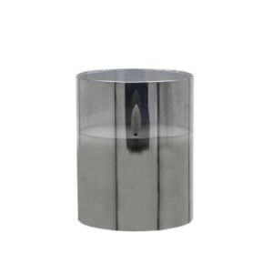 ΚΕΡΙ LED ΜΕ ΡΕΑΛΙΣΤΙΚΗ 3D ΦΛΟΓΑ FL1013 ΣΕ ΓΥΑΛΙ ΧΡΩΜΑ SMOKY 10X10X13ΕΚ