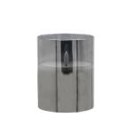 ΚΕΡΙ LED ΜΕ ΡΕΑΛΙΣΤΙΚΗ 3D ΦΛΟΓΑ FL1013 ΣΕ ΓΥΑΛΙ ΧΡΩΜΑ SMOKY 10X10X13ΕΚ