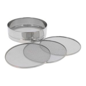 ΚΟΣΚΙΝΟ ΙΝΟΧ ΜΕ 4 ΣΙΤΕΣ 20CM (3,2,1.0.5MM)