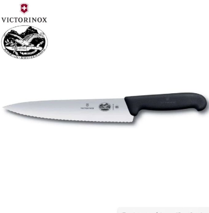 ΜΑΧΑΙΡΙ CHEF ΟΔΟΝΤΩΤΟ ΜΑΥΡΗ ΛΑΒΗ 22ΕΚ.VICTORINOX FIBROX