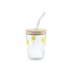 ΠΟΤΗΡΙ ΝΕΡΟΥ ΓΥΑΛΙΝΟ ΜΕ BAMBOO ΚΑΠΑΚΙ ΛΕΜΟΝΙ 420ML