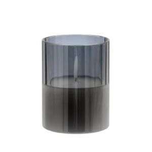 ΚΕΡΙ LED ΜΕ ΡΕΑΛΙΣΤΙΚΗ 3D ΦΛΟΓΑ FL7515 ΣΕ ΓΥΑΛΙ ΧΡΩΜΑ SMOKY 8X8X15ΕΚ