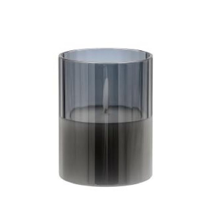 ΚΕΡΙ LED ΜΕ ΡΕΑΛΙΣΤΙΚΗ 3D ΦΛΟΓΑ FL7515 ΣΕ ΓΥΑΛΙ ΧΡΩΜΑ SMOKY 8X8X15ΕΚ