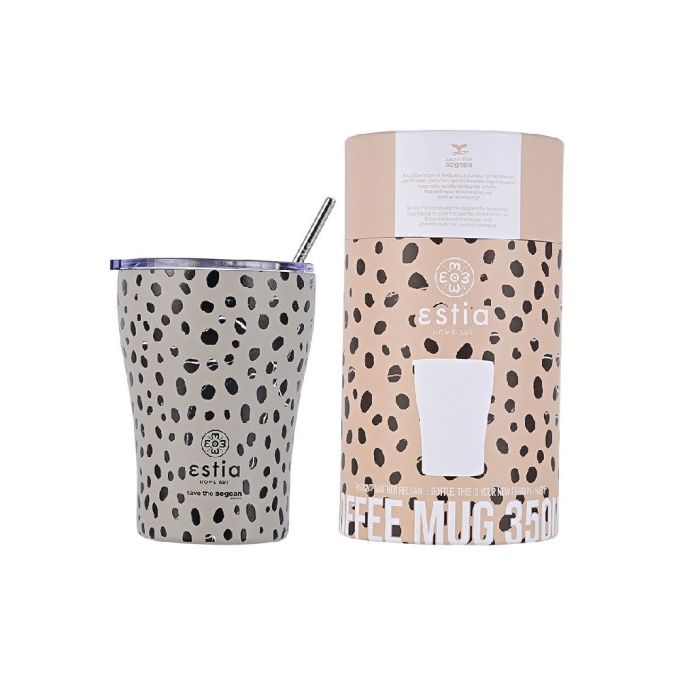 COFFEE MUG STA 350ML LEOPARD TAUPE