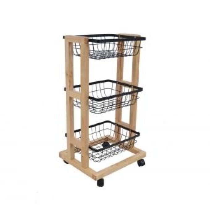 ΜΑΝΑΒΗΣ ΞΥΛΙΝΟΣ ΤΡΟΧ. ΜΕ 3 ΜΕΤΑΛ. ΚΑΛΑΘΙΑ (42Χ35Χ77,5)