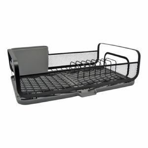 ΠΙΑΤΟΘΗΚΗ ΜΕΤΑΛΛΙΚΗ ΣΕ ΜΑΥΡΟ ΜΑΤ ΧΡΩΜΑ ΜΕ ΓΚΡΙ ΔΙΣΚΟ 43X28X14ΕΚ.