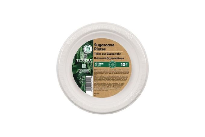 ΠΙΑΤΑ ΣΤΡΟΓΓΥΛΑ 18CM TESSERA BIO ΖΑΧ-ΑΜΟ 10ΤΕΜ (ΕΚΠΤ-15% 24ΑΔΑ)