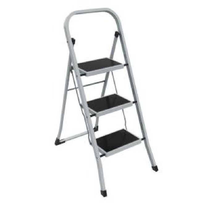 ΣΚΑΛΑΚΙ 3ΠΛΟ ΜΕΤΑΛΙΚΟ ΜΑΥΡΟ-ΓΚΡΙ 46,5X72X105ΕΚ.