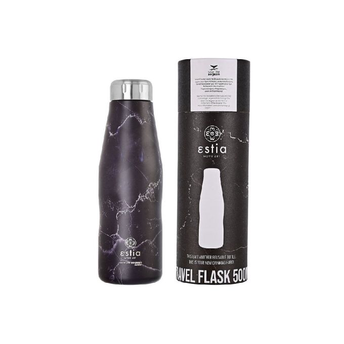TRAVEL FLASK SAVE THE AEGEAN 500ML PENTELICA BLACK