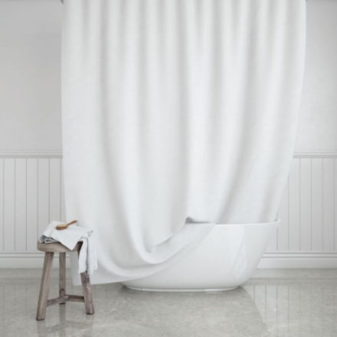 ΚΟΥΡΤΙΝΑ ΜΠΑΝΙΟΥ PEVA 180X200 CM ΛΕΥΚΟ ΜΟΝΟΧΡΩΜΙΑ