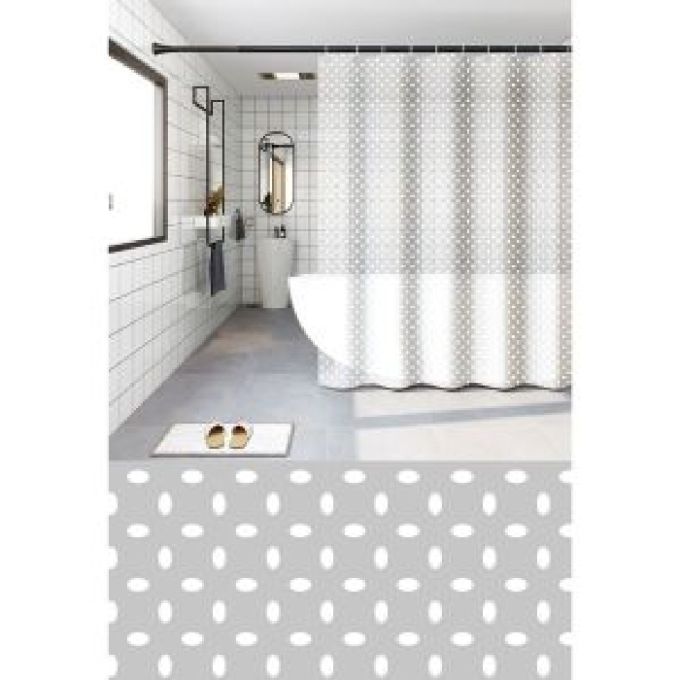 ΚΟΥΡΤΙΝΑ ΜΠΑΝ. PEVA 180X180 + 12 ΚΡΙΚΟΙ