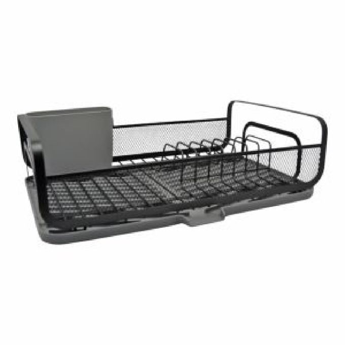 ΠΙΑΤΟΘΗΚΗ ΜΕΤΑΛΛΙΚΗ ΣΕ ΜΑΥΡΟ ΜΑΤ ΧΡΩΜΑ ΜΕ ΓΚΡΙ ΔΙΣΚΟ 43X28X14ΕΚ.