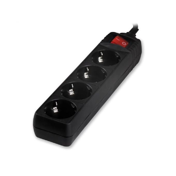 ΠΟΛΥΜΠΙΖΟ V04BK ALFAONE 4 ΘΕΣΕΙΣ ΜΕ ΔΙΑΚΟΠΤΗ 3X1,5MM 1,5M ΜΑΥΡΟ