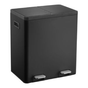 ΠΕΝΤΑΛ 20L+20L INOX ΜΑΥΡΟ ΜΑΤ 2ΠΛΟ SOFT CLOSE (46,5X35,8X52)