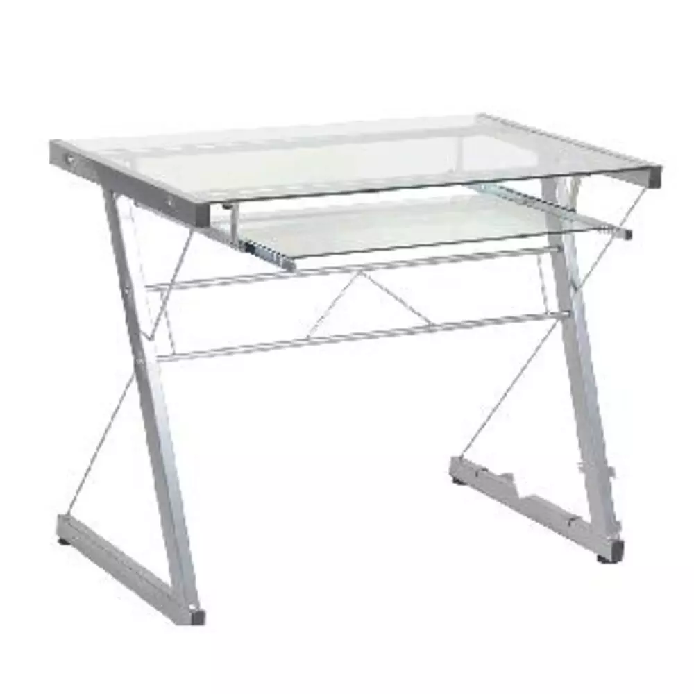 ΓΡΑΦΕΙΟ Η-Υ ΜΕΤΑΛΛΙΚΟ ΑΣΗΜΙ ΕΠΙΦΑΝΕΙΑ ΚΡΥΣΤΑΛΛΟ ΠΛΗΚΤΡΟΛΟΓΙΟ.70X46X74ΕΚ.