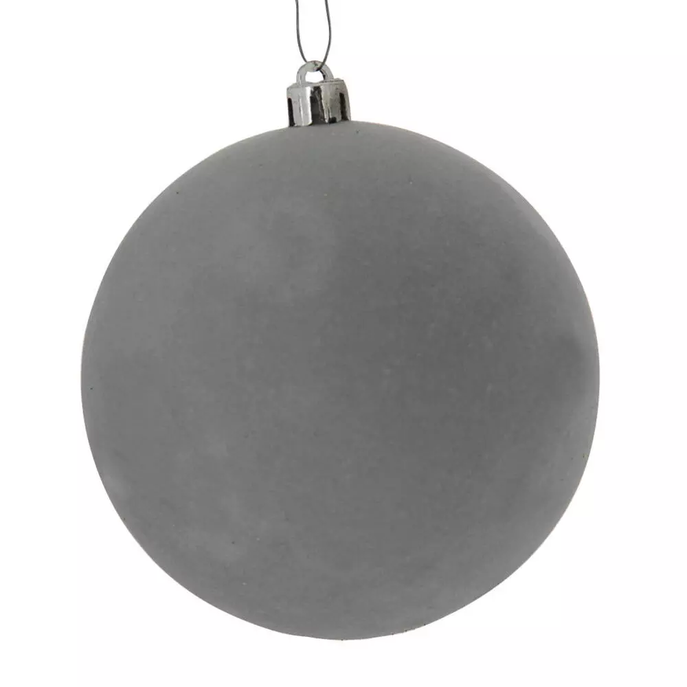 ΜΠΑΛΕΣ ΧΡΙΣΤ/ΤΙΚΕΣ ΓΚΡΙ ΦΛΟΚ 10ΕΚ. 4ΤΕΜ.