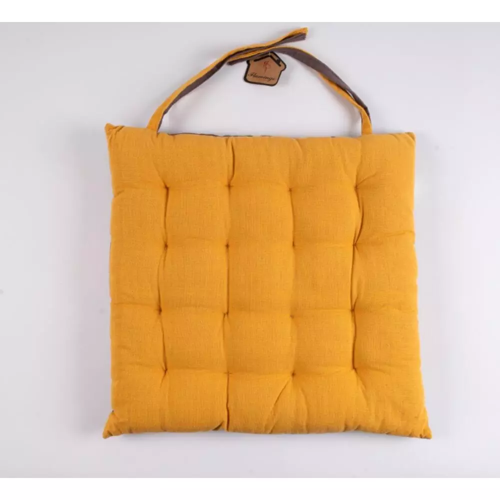 ΜΑΞΙΛΑΡΙ ΚΑΡΕΚΛΑΣ ΣΧ.DUO 40X40CM ΔΙΠΛΗΣ ΟΨΗΣ YELLOW-MD.GREY 100% ΒΑΜΒ.