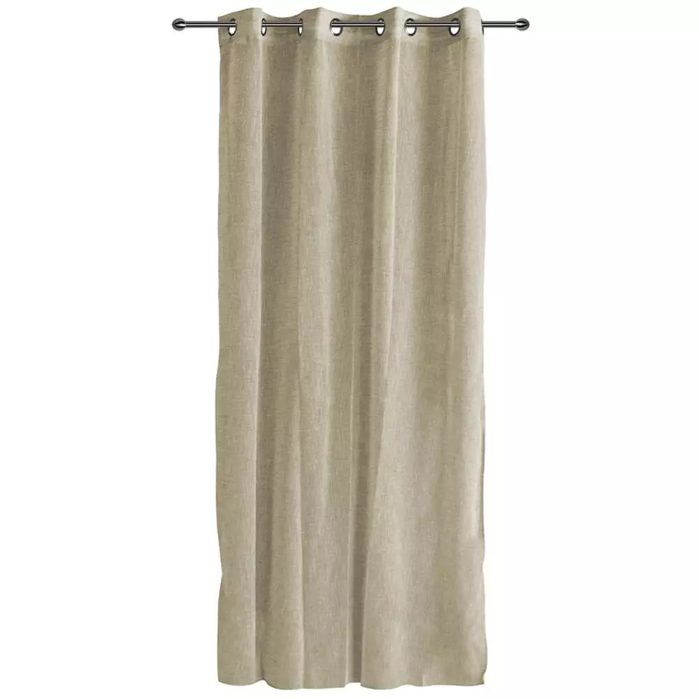 ΚΟΥΡΤΙΝΑ ΕΤΟΙΜΗ LINEN LOOK ΜΕ ΤΡΕΣΣΑ & ΒΑΡΙΔΙ 140X250 ΜΠΕΖ