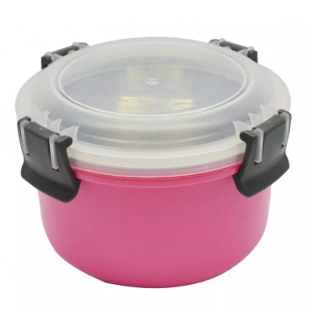 ΦΑΓΗΤΟΔΟΧΕΙΟ ΔΙΠΛΟ, ΑΝΟΞΕΙΔΩΤΗ ΘΗΚΗ ΕΣΩΤΕΡΙΚΑ, ΜΕ ΔΙΑΦΑΝΟ ΚΑΠΑΚΙ ΣΕ ΡΟΖ ΧΡΩΜΑ