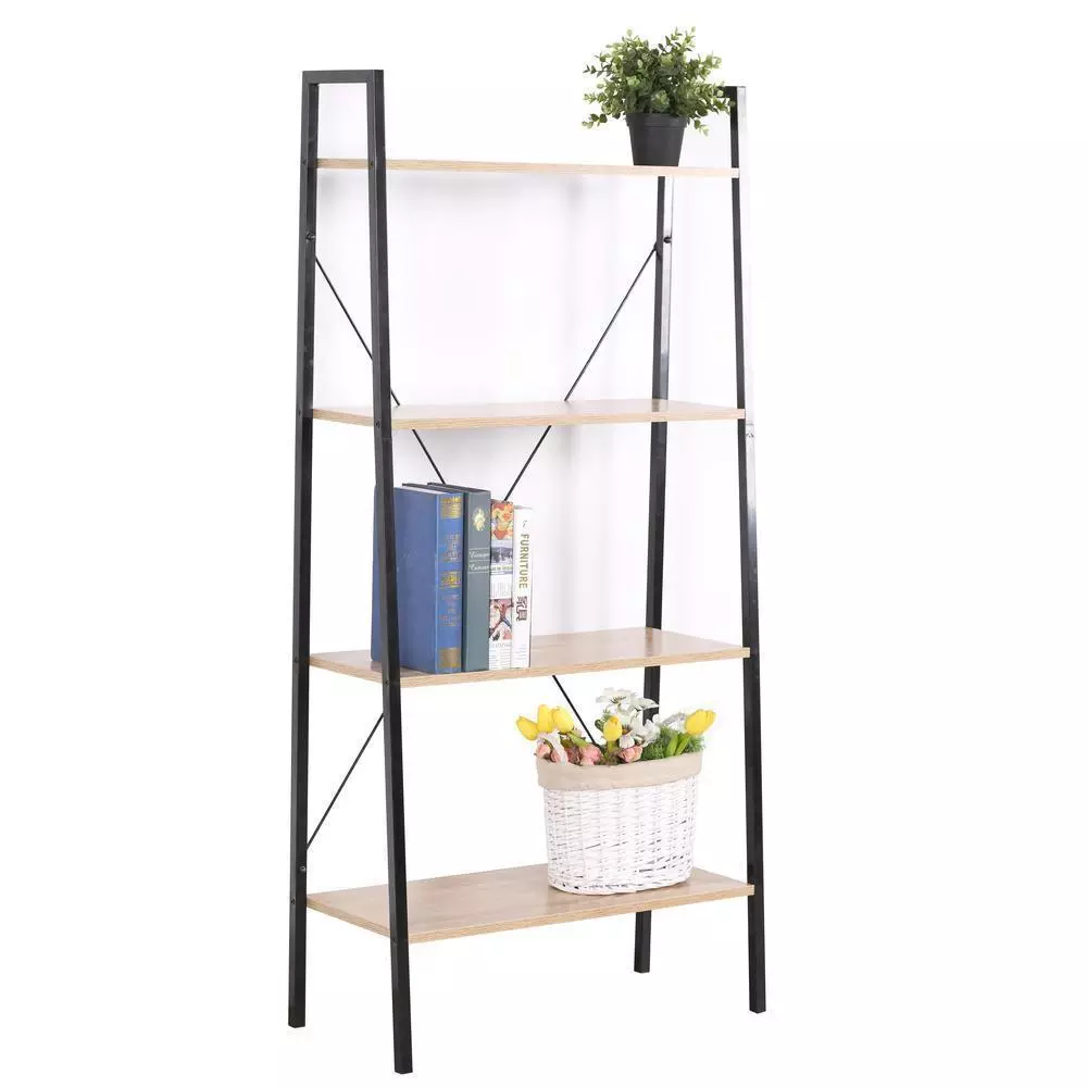 ΒΙΒΛΙΟΘΗΚΗ-ΡΑΦΙΕΡΑ 4ΡΑΦ. ΞΥΛΟ-ΣΙΔΕΡΟ (60X32,5X148)