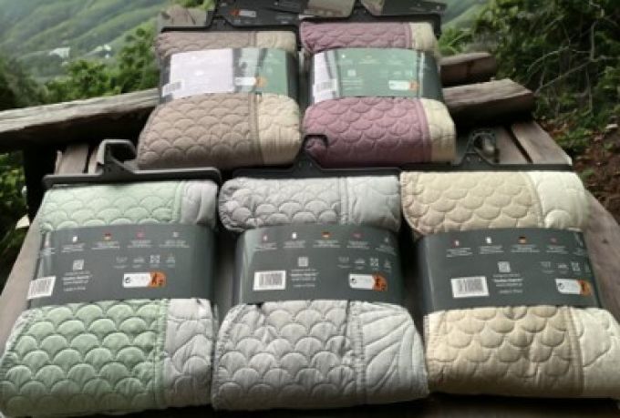 ΚΟΥΒΕΡΛΙ ULTRASONIC LORETA 160X220 MINT-L.GREY 100% MICROFIBER