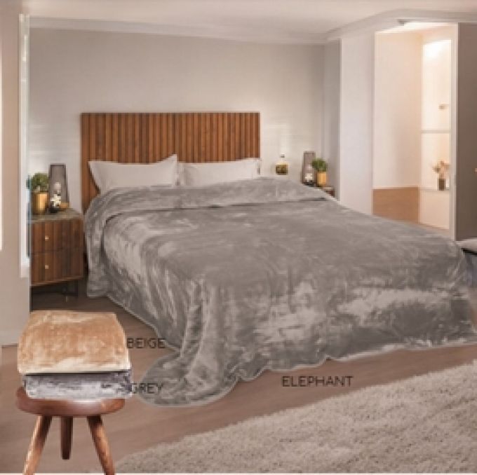 KOYBEPTA ΔΙΠΛΗ 220X240 MONOXP.ΒΕΛΟΥΤΕ MAYA BEIGE 490GR