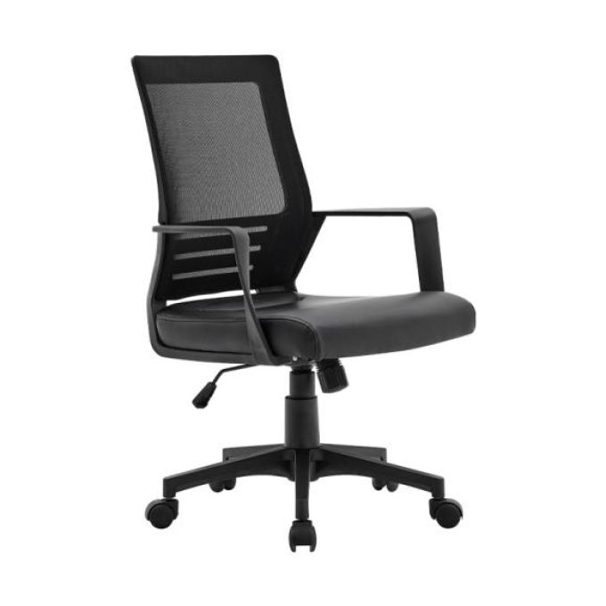 ΚΑΡΕΚΛΑ ΓΡΑΦΕΙΟΥ FL19-3Α ΜΑΥΡΟ ΧΡΩΜΑ 60x63x95/105εκ