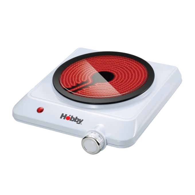 ΕΣΤΙΑ ΜΟΝΗ ΚΕΡΑΜΙΚΗ HCP-40374 HOBBY ΔΙΑΜ. 19.2CM 1200W ΛΕΥΚΗ