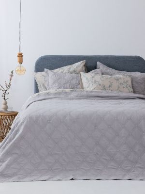 ΚΟΥΒΕΡΛΙ + ΜΑΞΙΛΑΡΟΘΗΚΗ ΣΕΤ ΔΙΠΛΟ 220X240 IFIGENEIA SILVER PALAMAIKI