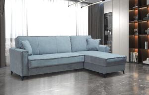 ΚΑΝΑΠΕΣ ΓΩΝΙΑ - ΚΡΕΒΑΤΙ ARIS ΓΚΡΙ ΑΝΑΣΤΡΕΨΙΜΟΣ 162Χ267ΕΚ.