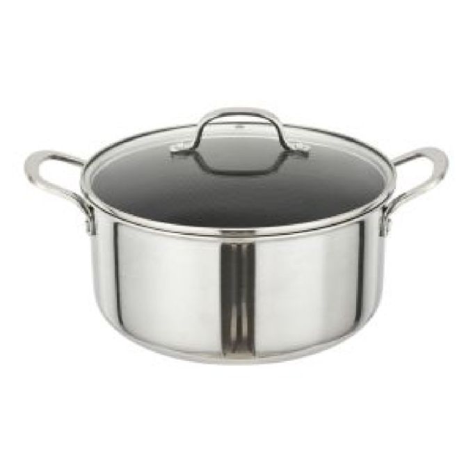 ΚΑΤΣΑΡΟΛΑ ΙΝΟΧ ΑΝΤΙΚ-ΤΙΚΗ ΜΕ ΓΥΑΛ. ΚΑΠΑΚΙ DMOND TRI-PLY 26ΕΚ.