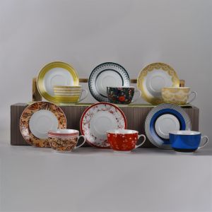 ΦΛΥΤΖΑΝΙΑ + ΠΙΑΤΑΚΙΑ CAPPUCCINO ΣΕΤ 6ΤΕΜ. 230CC