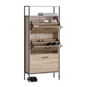 ΠΑΠΟΥΤΣΟΘΗΚΗ 3ΠΛΗ ΞΥΛΟ - ΜΕΤΑΛΟ (60X24X141) (ΕΚΠΤ.-30€ ΚΟΥΤΙ)