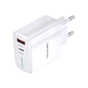 ΑΝΤΑΠΤΟΡΑΣ ΦΟΡΤΙΣΗΣ FAST CHARGE ΜΕ 2 ΘΥΡΕΣ USB-A & TYPE-C - 20W - CX143 - 161438