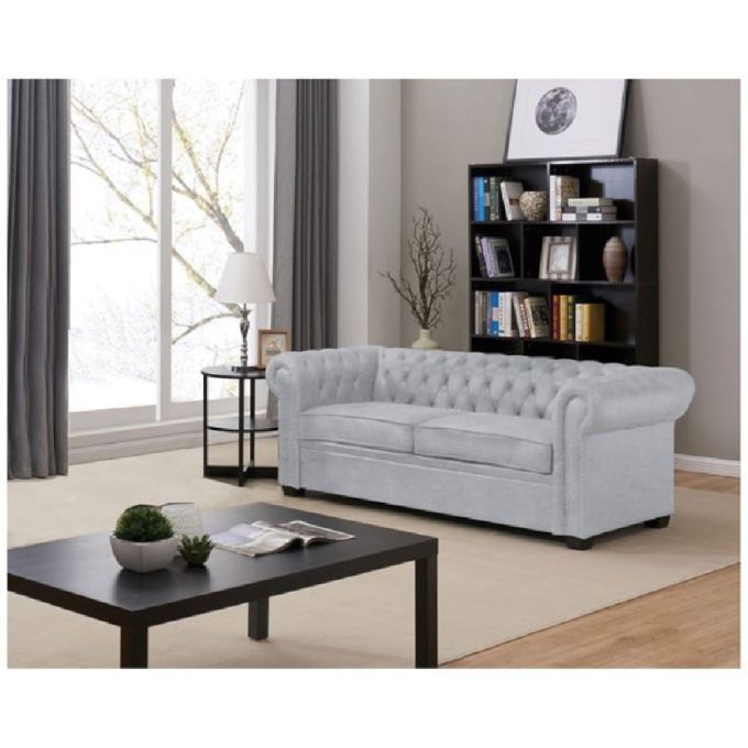 ΚΑΝΑΠΕΣ - ΚΡΕΒΑΤΙ 3ΘΕΣΙΟΣ ΥΦΑΣΜΑ ΑΝΟΙΧΤΟ ΓΚΡΙ 205X90X75CM