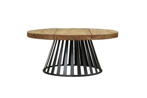 ΤΡΑΠΕΖΑΚΙ ΣΤΡΟΓΓΥΛΟ ΞΥΛΙΝΟ ΜΑΣΙΦ Φ90 Y512