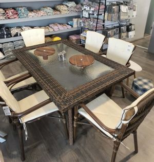 ΣΕΤ ΤΡΑΠΕΖΑΡΙΑ 7ΤΕΜ.155Χ100 & 6ΚΑΡΕΚΛΕΣ RATTAN (ΕΚΠΤΩΣΗ -30%)