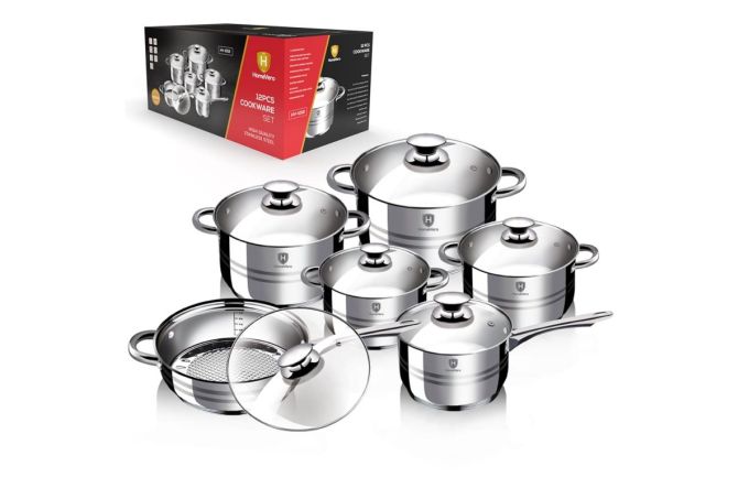 ΣΕΤ ΜΑΓΕΙΡΙΚΩΝ ΣΚΕΥΩΝ 12 ΤΜΧ ΑΠΟ ΑΝΟΞΕΙΔΩΤΟ ΑΤΣΑΛΙ HOMEVERO