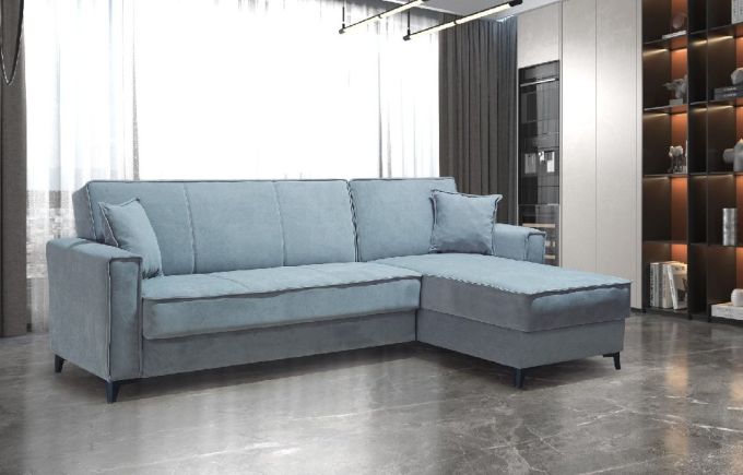 ΚΑΝΑΠΕΣ ΓΩΝΙΑ - ΚΡΕΒΑΤΙ ARIS ΓΚΡΙ ΑΝΑΣΤΡΕΨΙΜΟΣ 162Χ267ΕΚ.