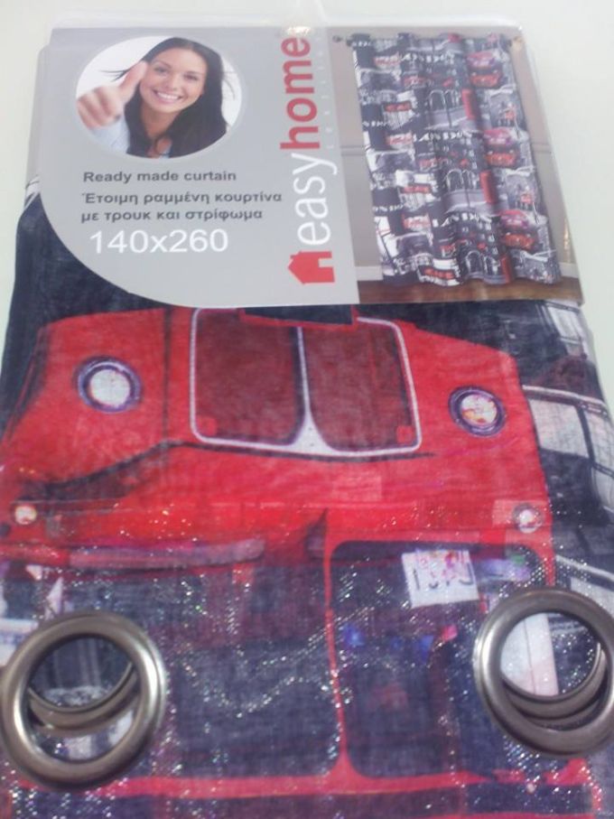 ΚΟΥΡΤΙΝΑ ΕΤΟΙΜΗ ΤΡΟΥΚΣ & ΣΤΡΙΦΩΜΑ LONDON BLACK 140X270