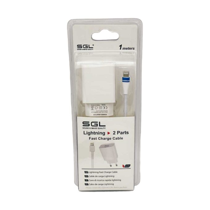 ΑΝΤΑΠΤΟΡΑΣ ΦΟΡΤΙΣΗΣ ΜΕ ΚΑΛΩΔΙΟ ΚΑΙ 2 ΘΥΡΕΣ USB - LIGHTNING - QUICK CHARGE - B5-F2 - 1M - 099521