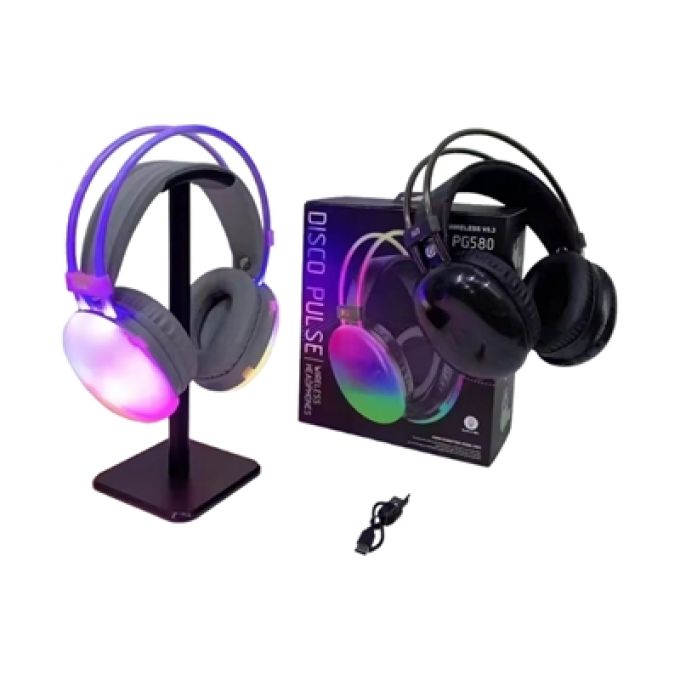 ΑΣΥΡΜΑΤΑ ΑΚΟΥΣΤΙΚΑ BLUETOOTH LED - HEADPHONES - PG580 - RGB - 212058